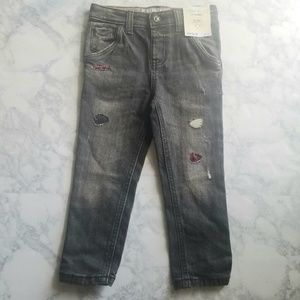 NWT OshKosh Distressed Skinny Jean's Plaid Patches